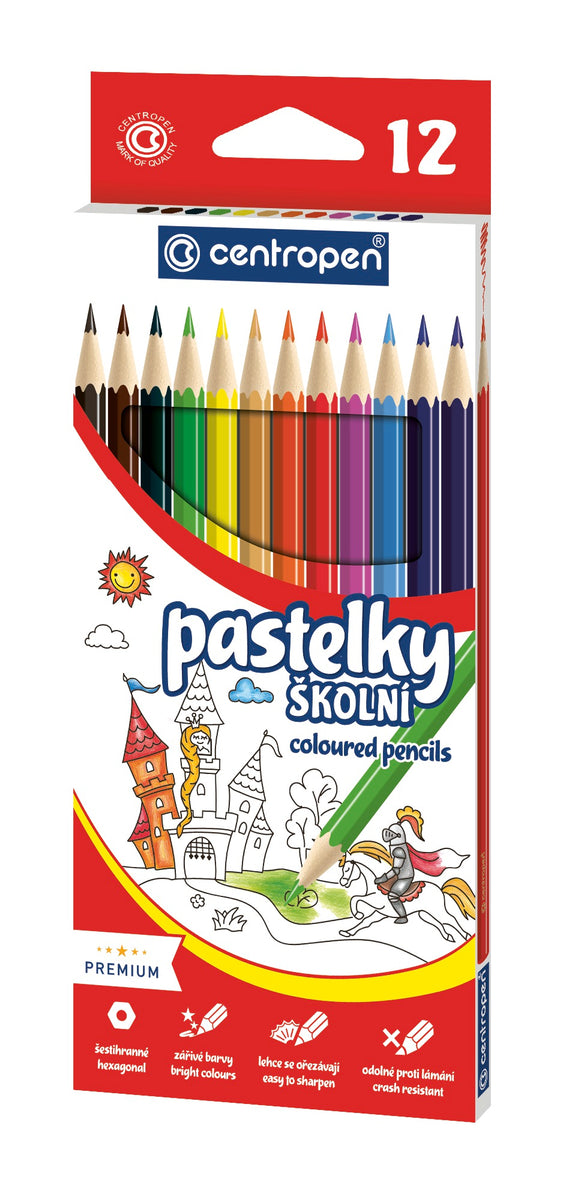 Pastelky šesťhranné 12 farieb