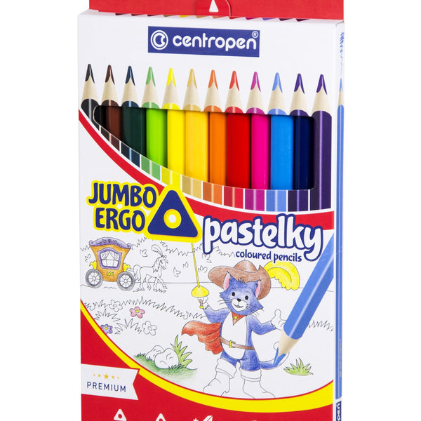 Pastelky Jumbo trojhranné 12 farieb