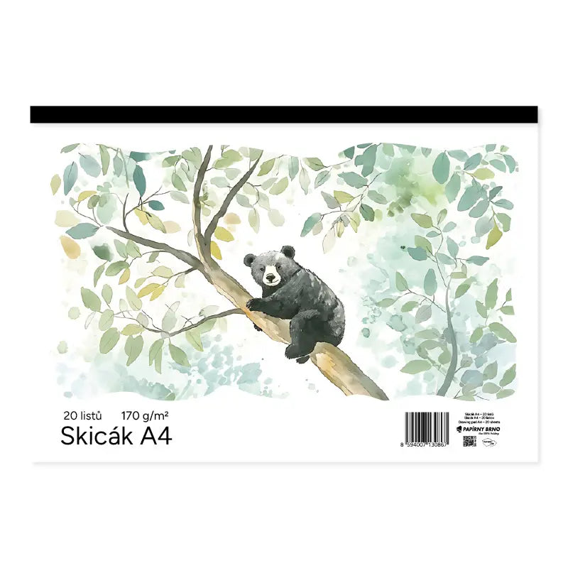 Skicár A4 biely – 170 g/m², 20 listov, fólia