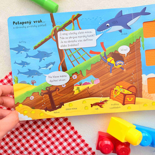 Knižka s okienkovým pexesom - V oceáne