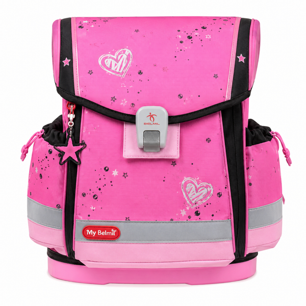 Školská taška dievčenská set - Plus pink black