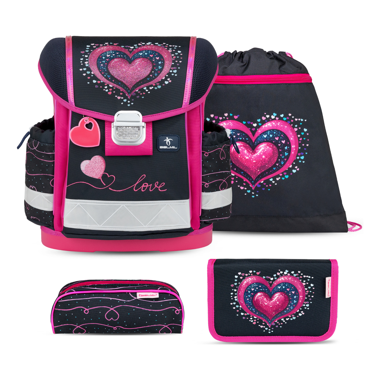 Školská taška dievčenská set - Dark Pinky