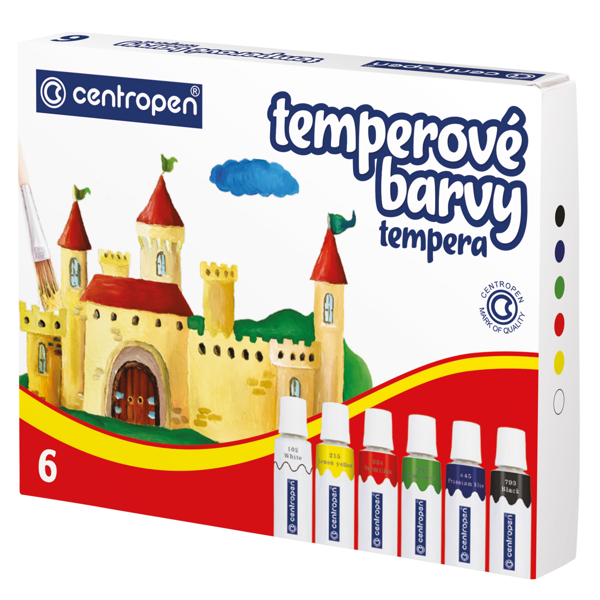 Temperové farby 6 farieb – 12 ml