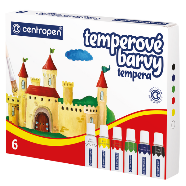 Temperové farby 6 farieb – 12 ml