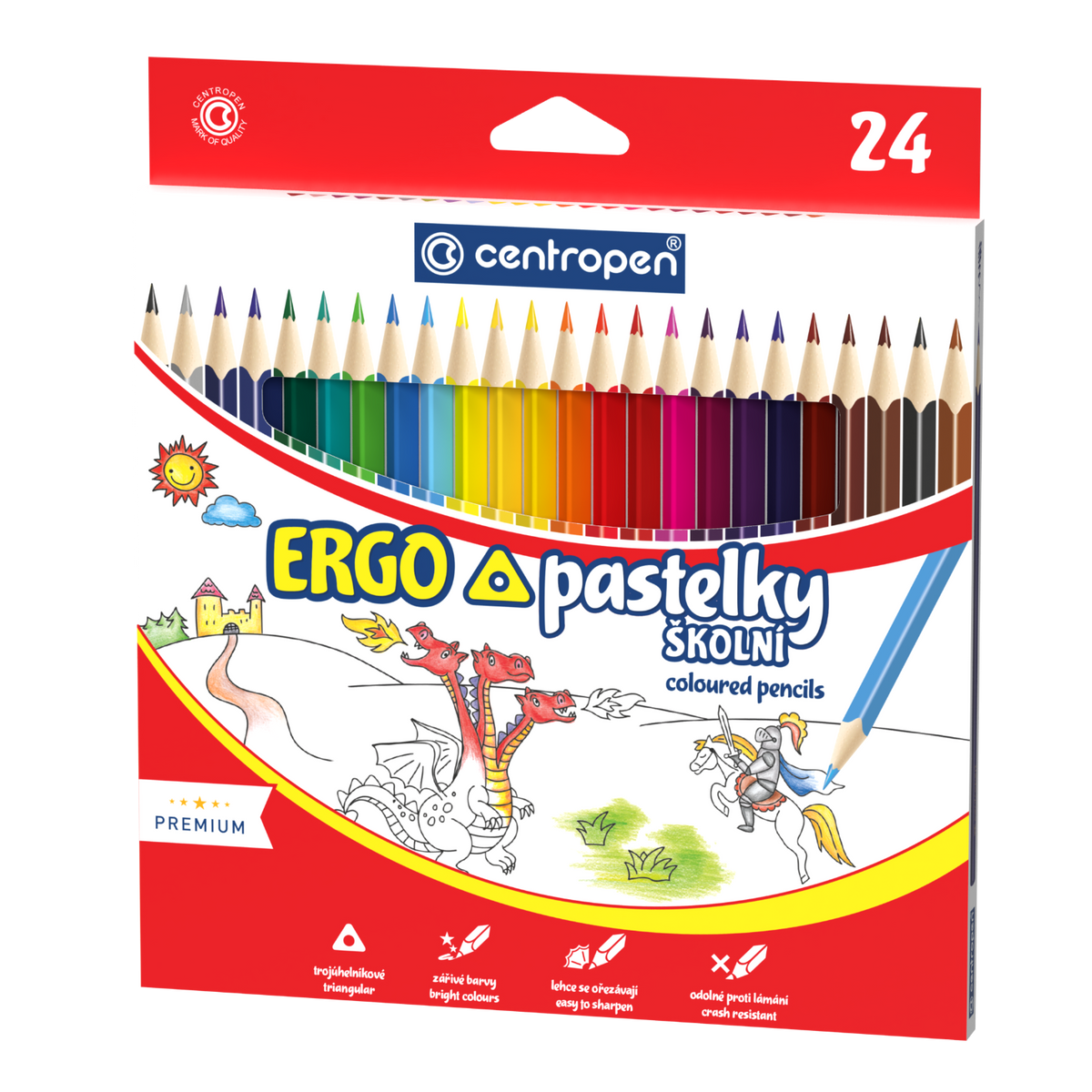 Pastelky trojhranné 24 farieb