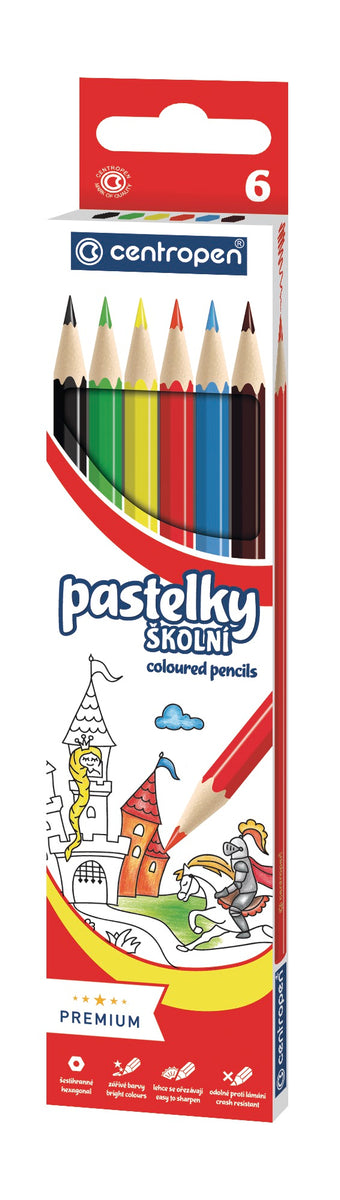 Pastelky šesťhranné 6 farieb